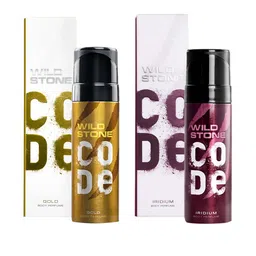 Wild stone Men Set of Code Gold & Iridium Long Lasting Body Deodorant Perfume - 150ml each-17