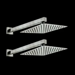 6x6 Inch S.S Ultra Slim Shower with 15" Inch Square Shower Arm (Set of 2) Fixed Mount-image-99