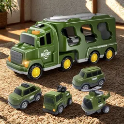 zuuluzrs Green Military Truck Toys Army Tank Set Best Birthday Gift Toy For Kids-picture-3