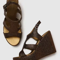 Marc Loire Embellished Wedge Heels With Backstrap image 2