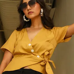 PINACOLADA V-Neck Wrap Crop Top-image-38