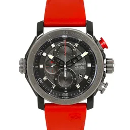 Alexandre Christie Men Black Dial & Red Straps Analogue Chronograph Watch 6565MCREPBARE-12