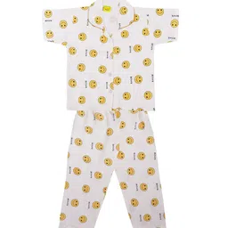 Wish Karo Boys White & Yellow Printed Night suit-picture-25