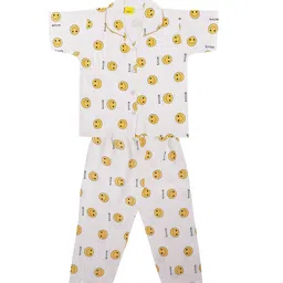 Wish Karo Boys White & Yellow Printed Night suit-picture-27