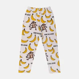 Lazy Shark Boys Yellow & White Graphic Printed Night suit image 3