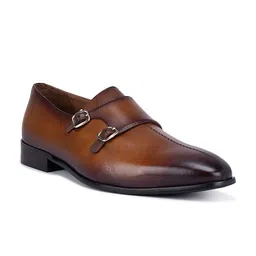 ROSSO BRUNELLO Men Textured Pointed Toe Leather Slip-On Formal Shoes-picture-7