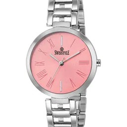 SWISSTYLE Women Pink Dial & Silver Toned Bracelet Style Straps Analogue Watch SS-LR637-image-43