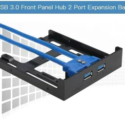 WiredCom USB 3.0 Front Panel Hub 2 Port Expansion Bay 20 Pin to USB3.0 60cm Bracket Lan Adapter image 5