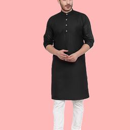 poshside Men Solid Cotton Blend Straight Kurta-picture-25