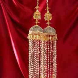 Adwitiya Collection Gold-Plated Pearls Beaded Bridal Kaleeras-48