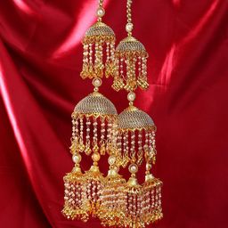Adwitiya Collection Gold-Plated Pearls Beaded Bridal Layered Kaleeras-38