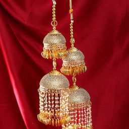 Adwitiya Collection Gold-Plated Pearls Beaded Bridal Kaleeras-image-42