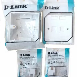 D-Link Two CAT6 I/O Keystone Jack + 1 Gang Box + 1 Dual Port Face Plate (Combo Set) Network Interface Card-0