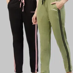 Pack of 2 Women Solid Multicolor Track Pants-image-88