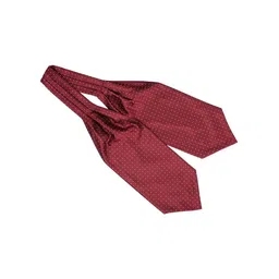 The Tie Hub Men Maroon & White Woven Design Cravat-image-66