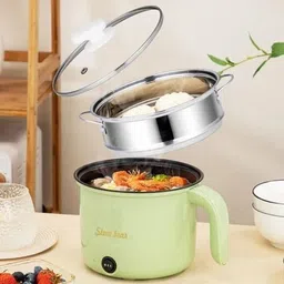 creation bazaar Multiifunction Mini Non-Stick Cooker with Glass Lid Base Concealed Cooking Hot Rice Cooker, Travel Cooker, Egg Cooker, Egg Boiler, Food Steamer-picture-13