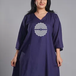 LetsDressUp Geometric Printed V-Neck A-Line Kurta-22