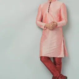 Men Dupion Silk Kurta Churidar Set-image-19