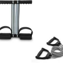 shopimoz RESISTANCE TUBE AND AB EXERCISE TUMMY TRIMMER COMBO Home Gym Kit Fitness Accessory Kit Kit-picture-0