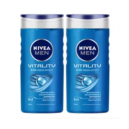 Nivea Men Pack of 2 Vitality Invigorating Ocean Minerals 3-In-1 Shower Gel - 250ml each image 1