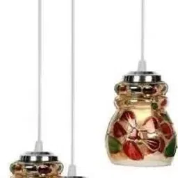 Hanging three Glass lamp Chandelier (Bulb not Included)(Made in India) Ceiling Light Ceiling Lamp-image-47