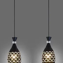 Black Color Lezar Moon Cutting Hanging Lamp for Bedroom/Pendant Lamp, Pack of 2 Pendants Ceiling Lamp-picture-38