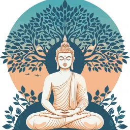 53 cm Meditating buddha under a blue bodhi tree Self Adhesive Sticker-image-33