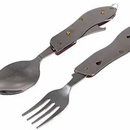 pawsam Multi-Function Tool Foldable Fork Spoon Disposable Stainless Steel Table Spoon image 4