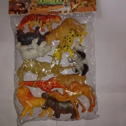 animal Pack of 12 medium Size Basic Wild Zoo Animals Figurines, Made of Plastic Jungle Animals Toys Set with Tiger, Lion, Giraffe Educational Toys Playset for Kids Toddler (Multicolor)-17