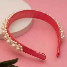 Choko Girls Red & White Beaded Hairband-image-21