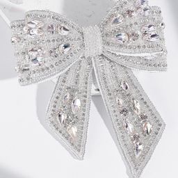 HAIR DRAMA COMPANY Embellished Crystal Hair Bow French Barrette-34