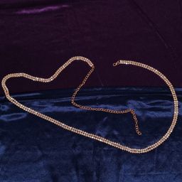FEMMIBELLA Gold-Plated Stone Studded Double Layered Kamarbandh Waist Chain-50