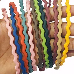 CHRONEX Set of 12 Multi Wavy Zigzag Wave Hair bands-20
