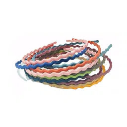 CHRONEX Set of 12 Multi Wavy Zigzag Wave Hair bands image 2