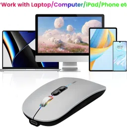 ZITRONIX Wireless Bluetooth 2.4G Silent Mouse Slim Adjustable DPI Wireless Ergonomic Optical Mousewith Bluetooth image 5