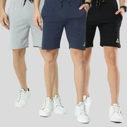 Pack of 3 Solid Men Multicolor Casual Shorts-image-4