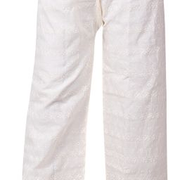 Women Relaxed Cream Pure Cotton Trousers-image-20
