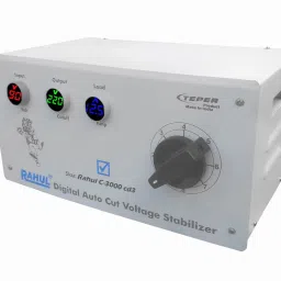 rahul C-3000 cd3 Kva/12 Amp 90-260 Volt,Manual 8 ,Use a Maximum of 12 Amp Load,with 3 metar Input,Output+Load Metar With Over Load MCB, Mainline Digital Autocut Copper Voltage Stabilizer Digital Autocut Voltage Stabilizer image 4