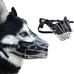 Dogs Metal Muzzle/Mouth Cover for Anti Biting Do Medium Strips Dog Muzzle-image-46