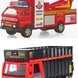 Combo of Fire Brigade and Goods Carrier Truck | Miniature Scaled Models-21