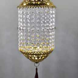 Crystal Design Handmade Diwali Lantern 509150 with Light – Reusable & Washable Multicolor Crystal Hanging Lantern-image-51