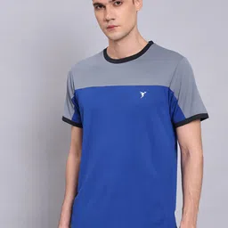 Technosport Regular Fit Colourblocked Antimicrobial Training or Gym T-shirt-image-71