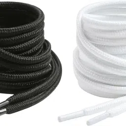 house of common shoe laces Black White round 120cm for boot sport hiking shoes Shoe Lace-image-54