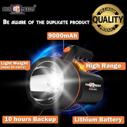 daily needs shop 120W Long Range Rechargeable Search Torch Light With Side Tube Emergency Light Torch image 5