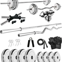 20 kg Premium Steel Plate with One 3 Ft Curl + One 5 Ft Plain & 1 Set DM Rods-WB Home Gym Combo-28