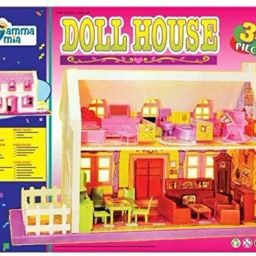Kid's Big Doll House with Main Door,Windows,Stairs, Bedroom,Piano,Sofa,Wardrobe-37