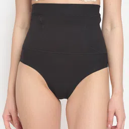 Sugathari Women Black Solid High-Waisted Body Shaper Brief-image-6