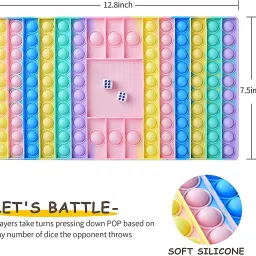 valuableplus Push Pop Ludo Silicone Bubble Sensory Fidget Toy Set (Robot-Rainbow) image 2