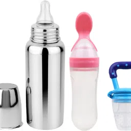 Baby feeding bottle with silicone spoon bottle & feeder 0 to 2 years BPA free - 250 ml-14