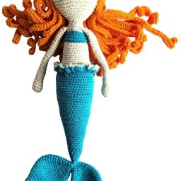 Handmade Crochet Mermaid Doll – Ariel Inspired Plush Toy for Girls, - 11 inch-9